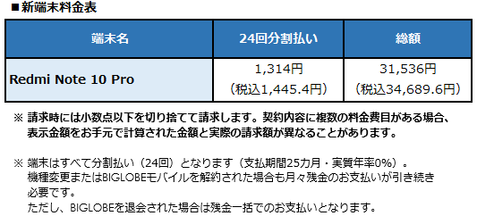 新端末料金表