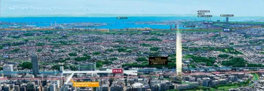 現地上空からの航空写真