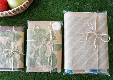 端材を使ったギフトラッピング