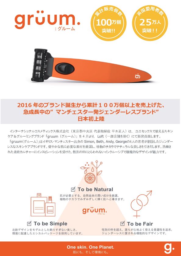 累計100万個以上を販売 イギリス 発のスキンケアブランド Gruum が日本初上陸 4月16日よりloftにて販売開始 インターナショナルコスメティックス株式会社のプレスリリース