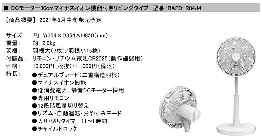 RIAIR DCサーキュレーター　RAFC-R14J2