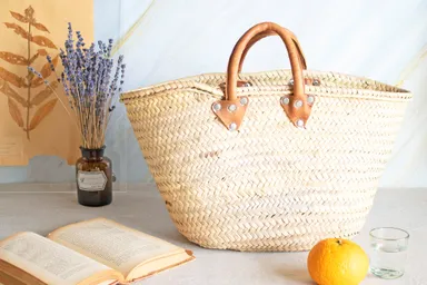 【新商品】レザーハンドルバスケット：6,380円(税込)