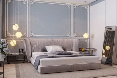 シルクプラスター施工写真2：ラメが混じってきらめく壁が実現できるヴェルサイユ