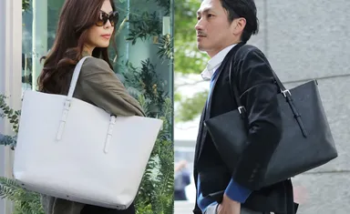 「ALEX トートバッグ」左がLサイズ、右がMサイズ