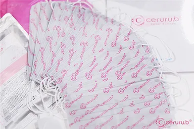 ブースに足を運んでくれた方全員に非売品のセルル オリジナルマスクをお渡しし、感染予防を強化しました