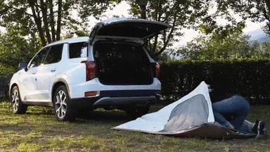 あっという間に完成するテント