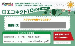「エコネクト1Day Wi-Fi」カード表面