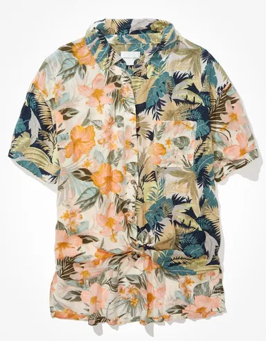 AE クロップド リゾート ボタン留めシャツ ￥5,400