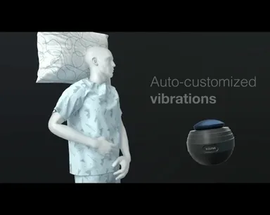 PUボールが振動し、横向きの姿勢を促します(GIF)