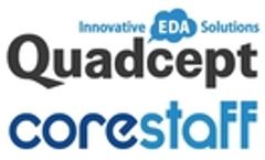 Quadcept株式会社、コアスタッフ株式会社のロゴ