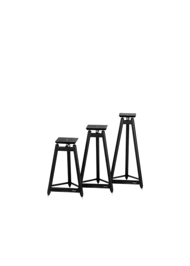 SSシリーズスピーカースタンド(※左から「SS-5」、「SS-6」、「SS-7」すべてブラック仕上げ)