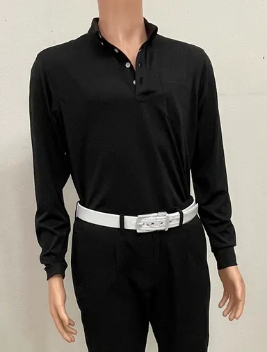 ボタンプルオーバー メンズ　ブラック　シックな大人らしさを演出