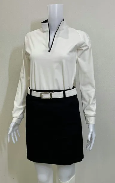 ジップアップ レディース オフ白　ゴルフにもビジネスにも