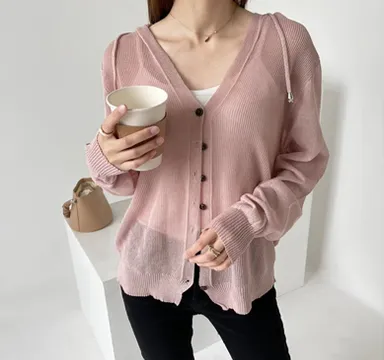 ［cocoberry］帽子付ニットアウター