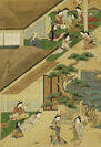 Photo.05　「邸内遊楽図」(部分) 17世紀中期　紙本着色