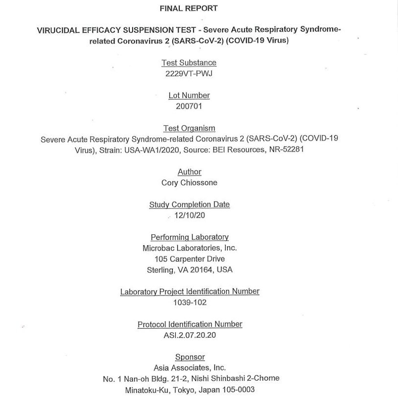 新型コロナウイルス(COVID-19)を瞬間的に
不活化させることができる安心安全の抗ウイルス剤
「NOKIN clea(ノキン クレア)」の販売開始　
インフルエンザウイルスにも効果を確認！！