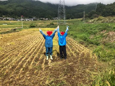 脱穀作業終わりバンザーイ2020