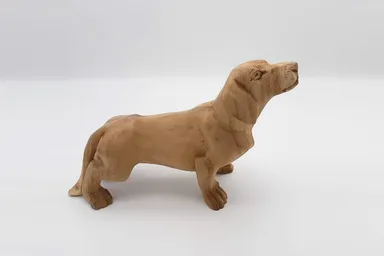 wood dog painting(木彫り犬)