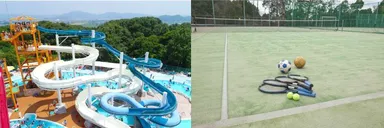 プールとテニス・フットサルコート