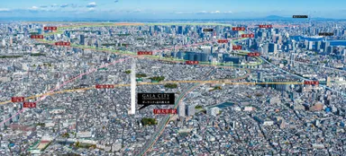 現地上空からの航空写真