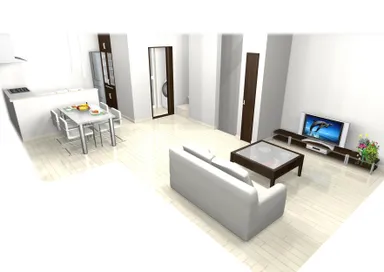 B棟のLDK(完成予想図)