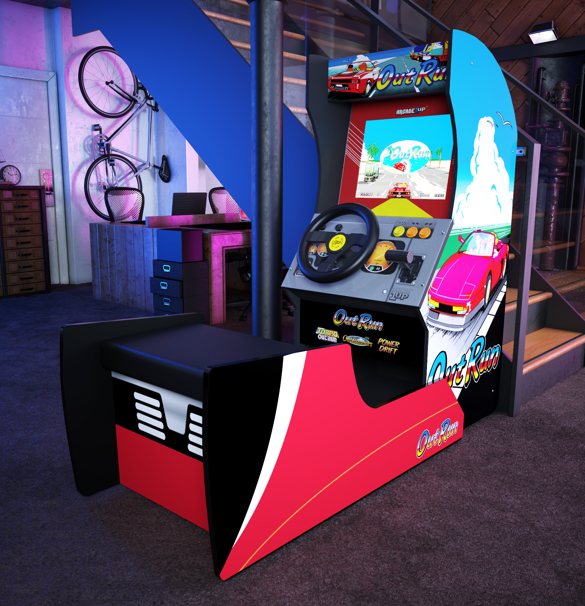 家庭用ゲーム筐体 Arcade1up Outrun が21年8月より発売 自宅がまるでゲームセンター 株式会社シャインのプレスリリース