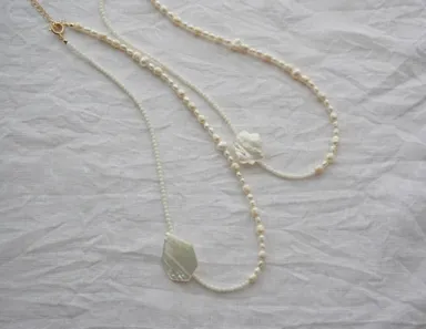 Jasmine - 珊瑚と本真珠のネックレス