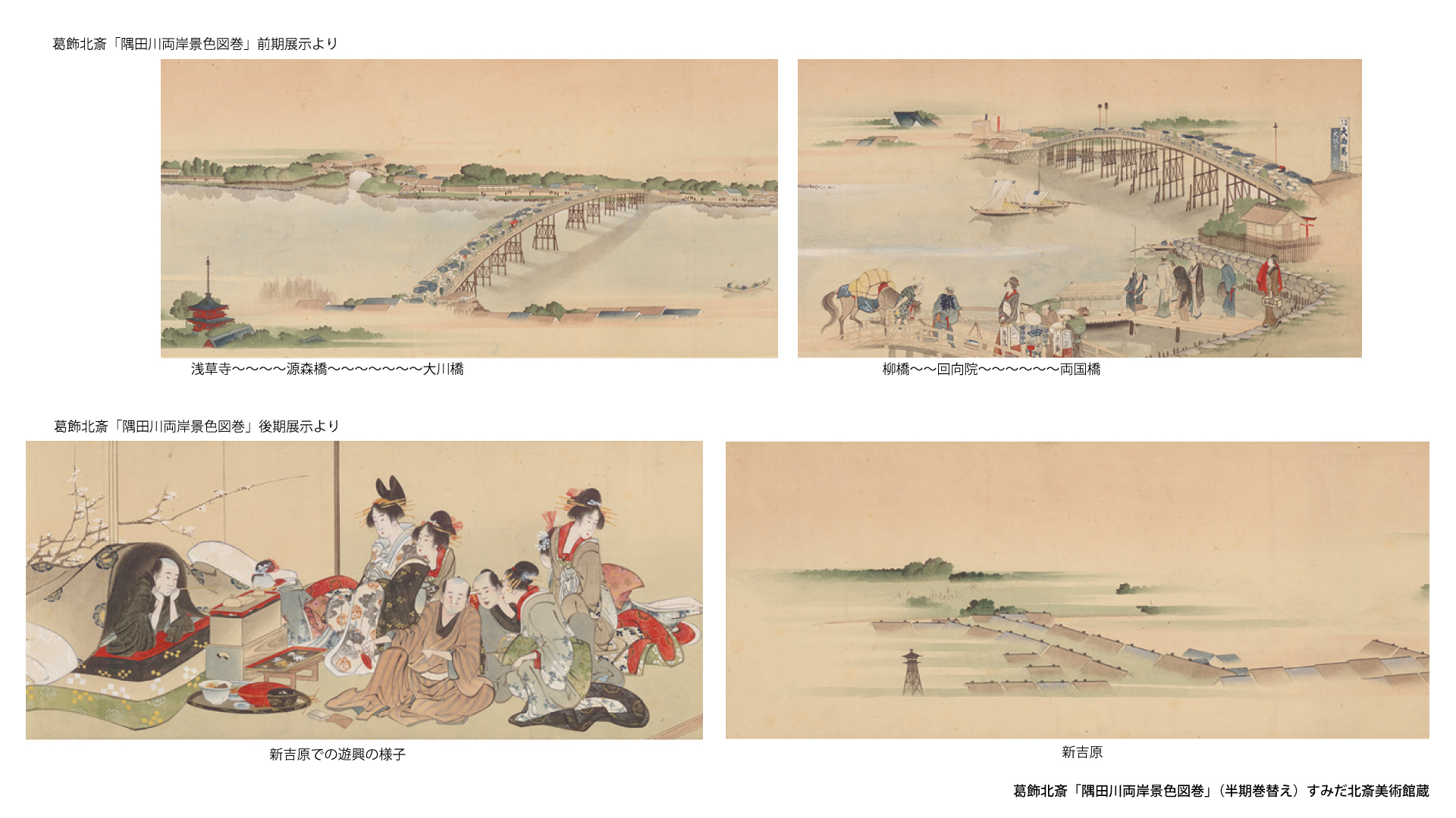 全長約7メートルの絵巻「隅田川両岸景色図巻」