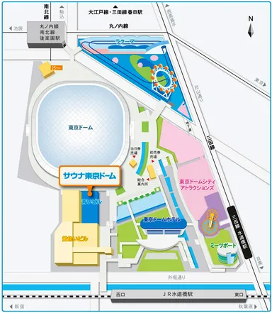 サウナ東京ドームのMAP