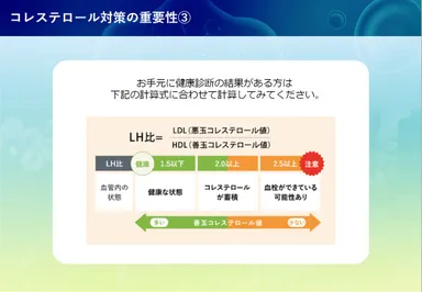 ＜LDLとHDLのバランス指標『LH比』＞