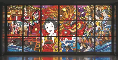 蝶たちと戯れる大獅子