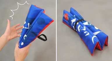 コロナ禍で頼もしい音の出るオリジナル折りたたみクッション