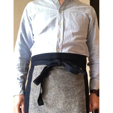 グレーテキスタイル カフェエプロン