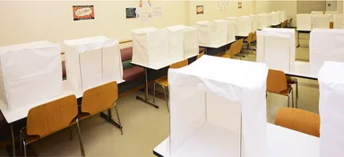 食堂に設置した様子