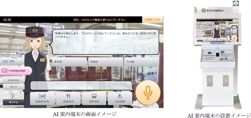 非接触型のAI案内端末を活用した
お客様案内の実証実験を大阪梅田駅で実施します