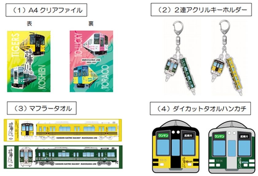 野球をテーマに装飾された
「武庫川線 新デザイン車両」グッズを発売します！
