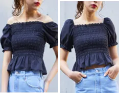 2WAYシャーリングブラウス