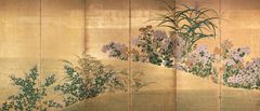 04_左_秋草図屏風　俵屋宗雪筆　東京国立博物館蔵　※本展覧会では複製を展示