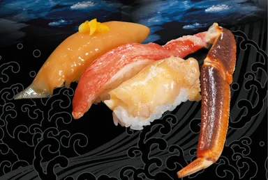 生のズワイかにが入った三貫