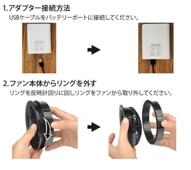 ファンの装着方法1