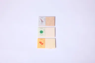 野菜と果物からできたメッセージカード