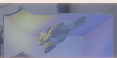 UVの投影展開を応用して歪ませた２次元映像