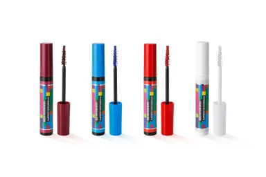 クーピー柄カラーマスカラ ラズベリーローズ・ブルー・レッド・ホワイト