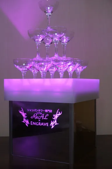 卓上シャンパンタワー3段 バイオレット