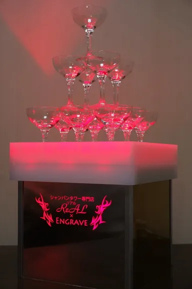 卓上シャンパンタワー3段 レッド