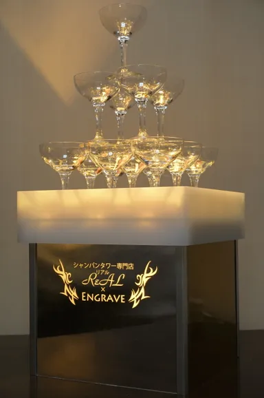 卓上シャンパンタワー3段 イエロー