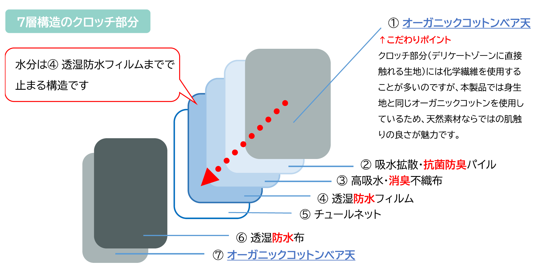 待望 ナチュラムーン オーガニックコットン 吸水ショーツ チャコールグレー M〜L 1枚