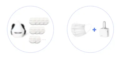 市販のフィルター付きマスクとエアークリップ