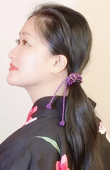 和装にももちろん香るくみ紐 髪飾り