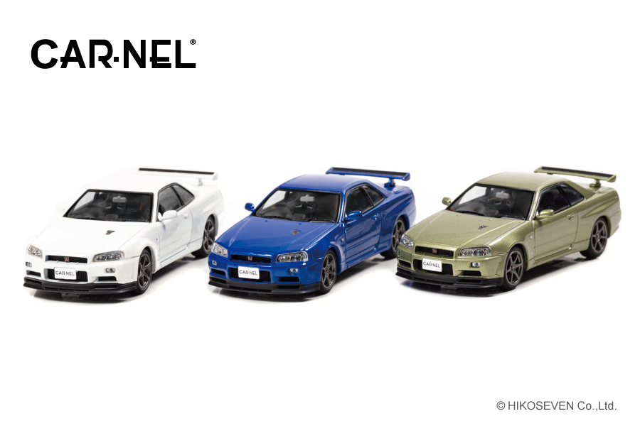 最後のスカイラインgt R Bnr34 が実車3dデータを元に1 43スケールミニカーで登場 9月7日より予約開始 人気のvspeciiとvspecii Nur 株式会社ヒコセブンのプレスリリース